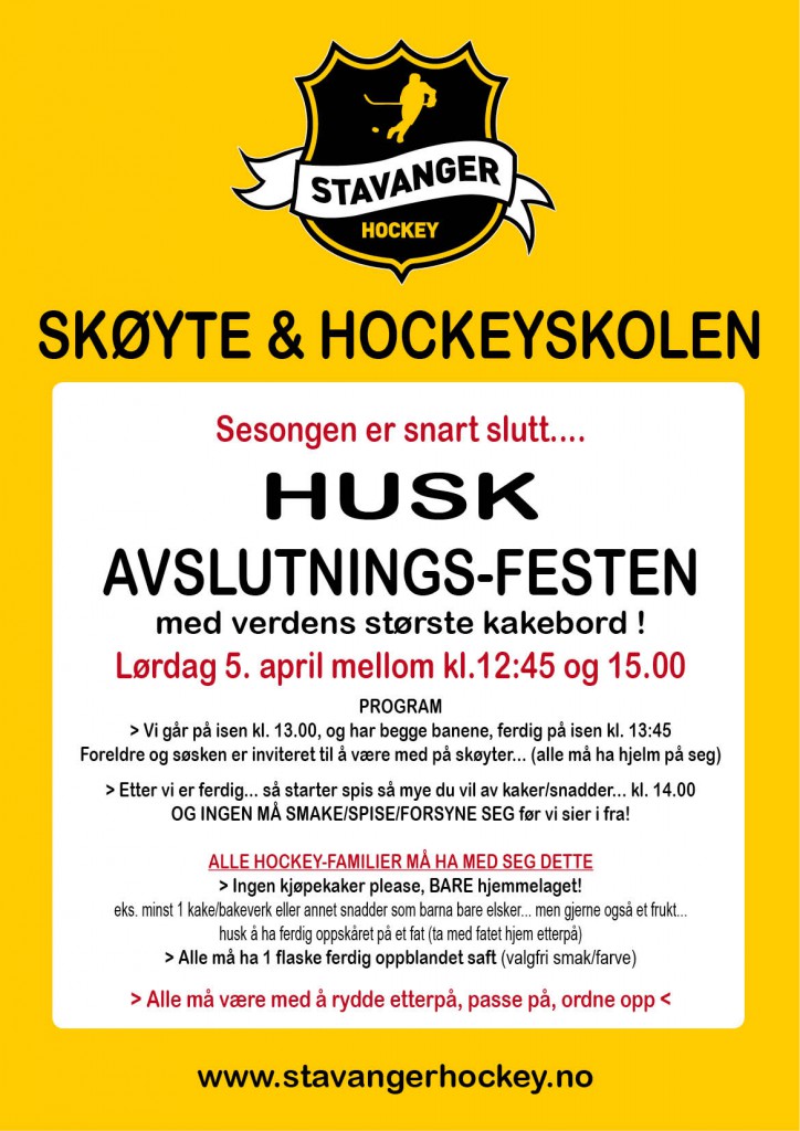 avslutningsfest lordag5april2014Hockeyskolen