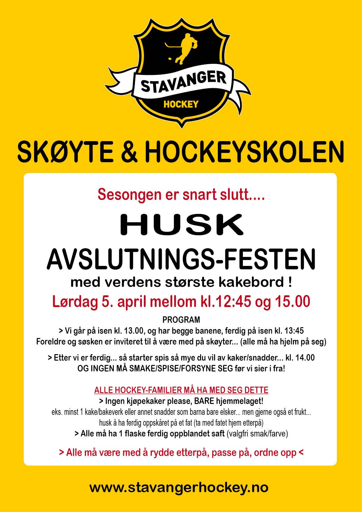 avslutningsfest lordag5april2014Hockeyskolen